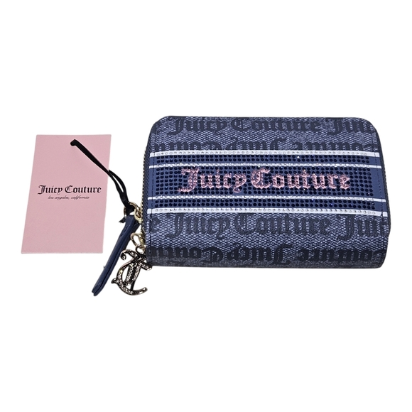 Juicy Couture Blue Wallet with Striped Design and Silver Charm - Picture 13 of 13